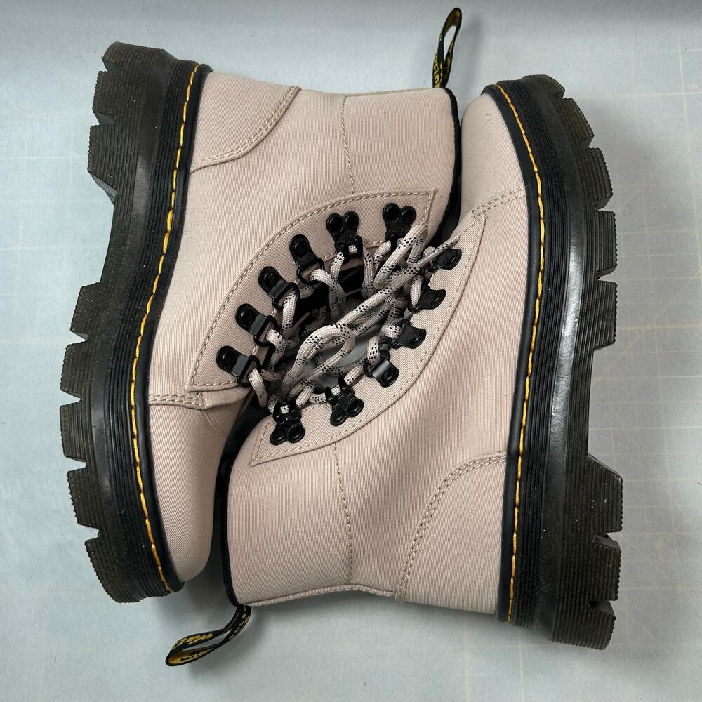 Dr. Martens Combs Women's Size 5L Vintage Taupe Canvas Casual Poly Boots Comfort